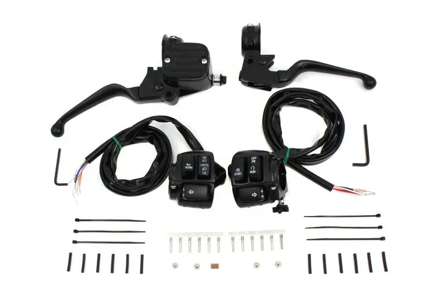 V-Twin Handlebar Control Kit with Switches for Harley Davidson FXST - Black, Part #07-0642MBK by V-Twin