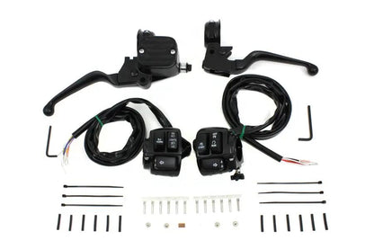 V-Twin Handlebar Control Kit with Switches for Harley Davidson FXST - Black, Part #07-0642MBK by V-Twin