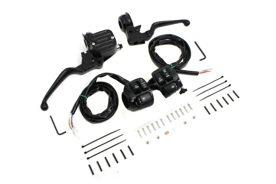 V-Twin Handlebar Control Kit with Switches for Harley Davidson FXST - Black, Part #07-0642MBK by V-Twin