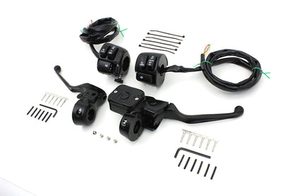 V-Twin H07-0689MBK Black Smooth Contour Handlebar Control Kit for Harley-Davidson FLST