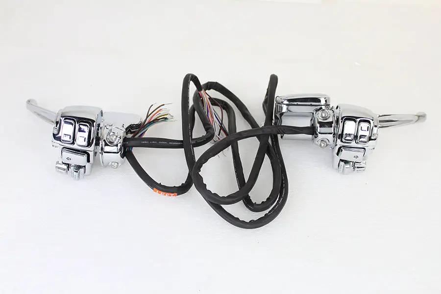 V-Twin Chrome Handlebar Control Kit for Harley Davidson FLHT and FLHR Models, Part H07-0781K by V-Twin