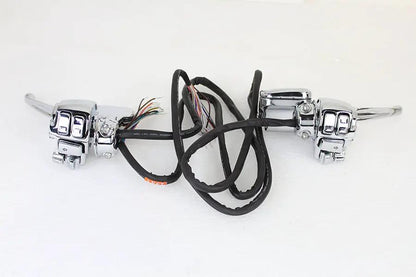 V-Twin Chrome Handlebar Control Kit for Harley Davidson FLHT and FLHR Models, Part H07-0781K by V-Twin