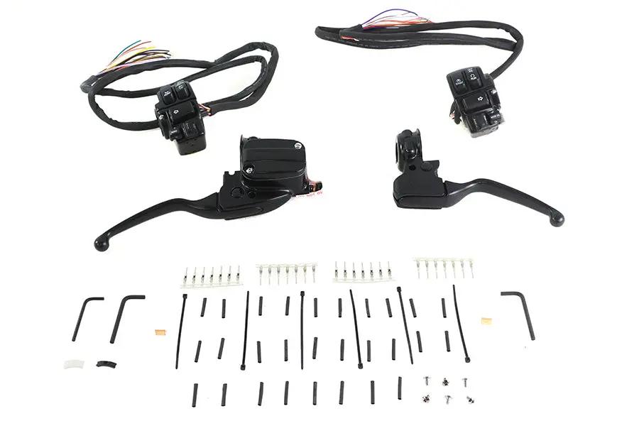 V-Twin Matte Black Handlebar Control Kit for Harley Davidson FLHT & FLHR (2008-2013) by V-Twin