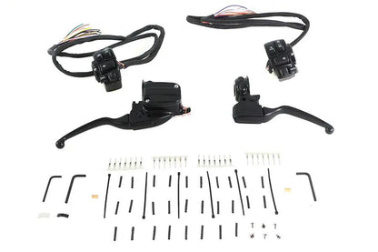 V-Twin Matte Black Handlebar Control Kit for Harley Davidson FLHT & FLHR (2008-2013) by V-Twin