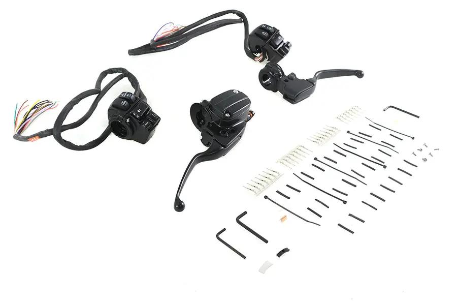 V-Twin Matte Black Handlebar Control Kit for Harley Davidson FLHT & FLHR (2008-2013) by V-Twin