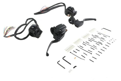 V-Twin Matte Black Handlebar Control Kit for Harley Davidson FLHT & FLHR (2008-2013) by V-Twin