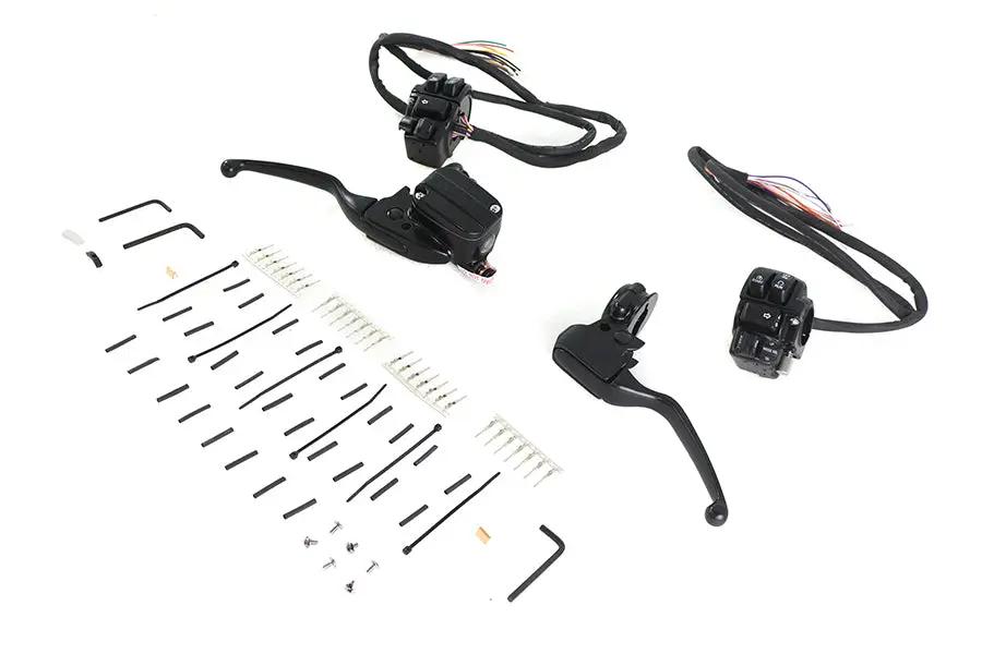 V-Twin Matte Black Handlebar Control Kit for Harley Davidson FLHT & FLHR (2008-2013) by V-Twin