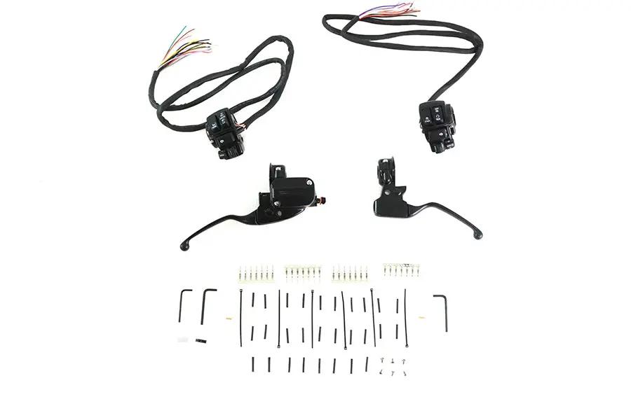 V-Twin Matte Black Handlebar Control Kit for Harley Davidson FLHT & FLHR (2008-2013) by V-Twin