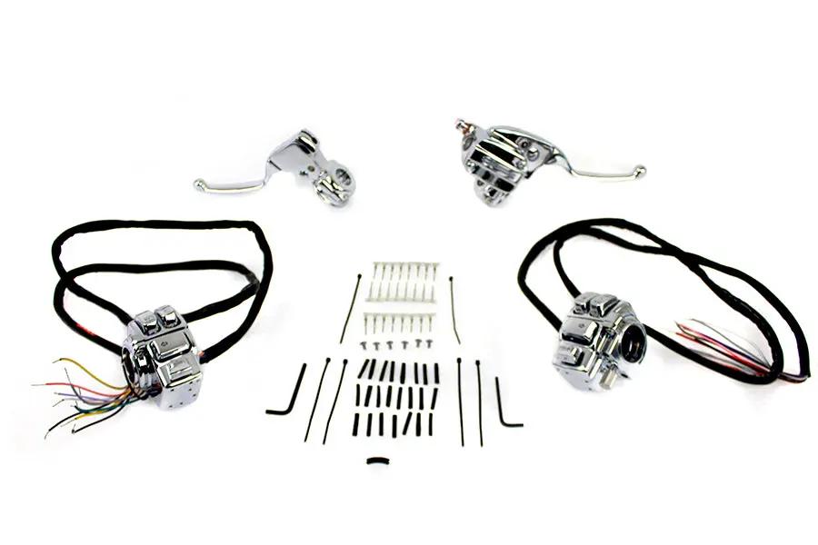 V-Twin Chrome Handlebar Control Kit for Harley Davidson FLHT and FLHR (Part #H07-0780K) by V-Twin