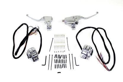 V-Twin Chrome Handlebar Control Kit for Harley Davidson FLHT and FLHR (Part #H07-0780K) by V-Twin