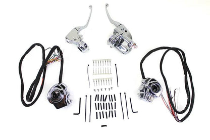 V-Twin Chrome Handlebar Control Kit for Harley Davidson FLHT and FLHR (Part #H07-0780K) by V-Twin