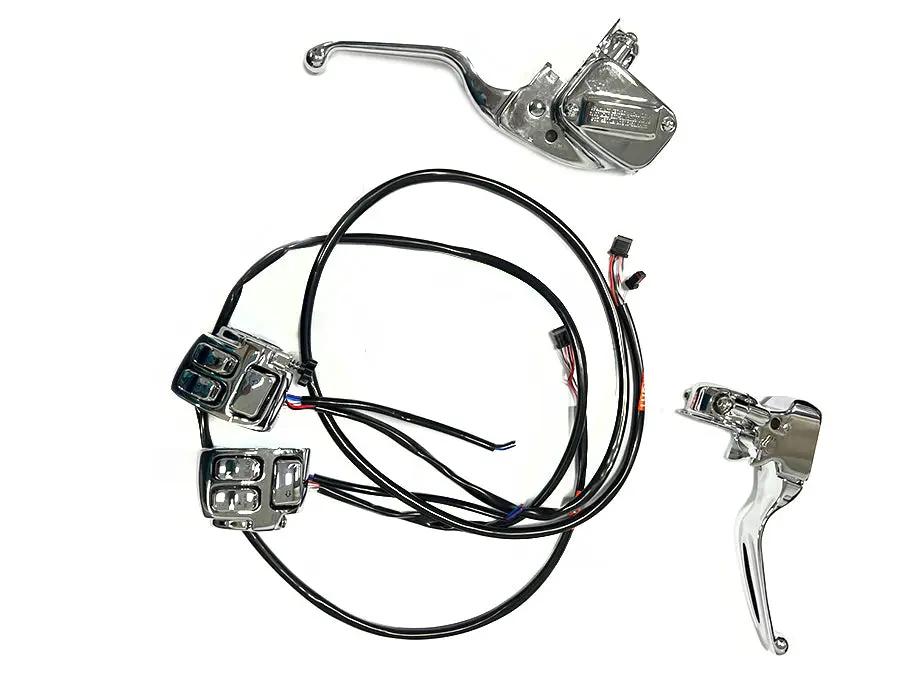 V-Twin Handlebar Control Kit Chrome - Part #78592 for Harley Davidson FLST & FXST (2015-2020) by V-Twin