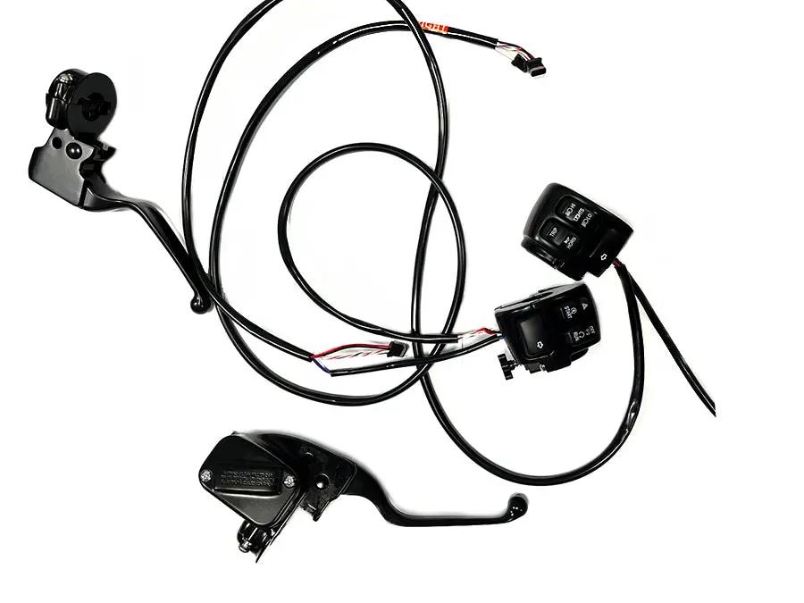 V-Twin Handlebar Control Kit Black for Harley Davidson FLST and FXST (Part #78592B) by V-Twin