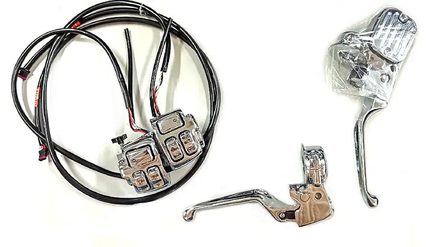 V-Twin Handlebar Control Kit Chrome - Part 78594 for Harley Davidson FX Models by V-Twin
