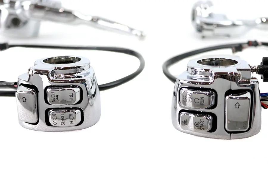 V-Twin Handlebar Control Kit Chrome - Part #78596 for Harley Davidson XL Models by V-Twin