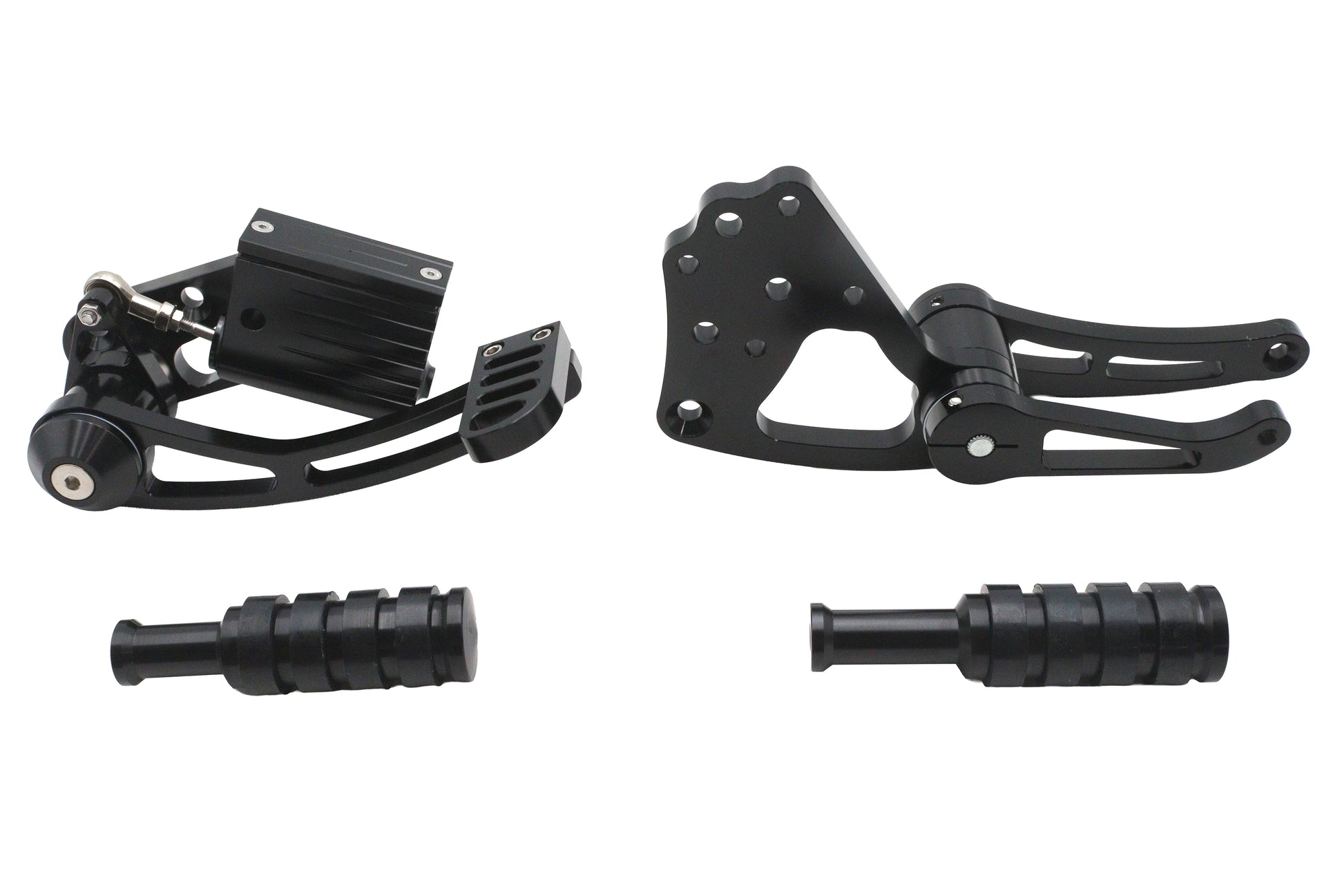 Ultima Billet Forward Control Kit Black with Rubber Footpegs and 3/4 Inch Bore Master Cylinder