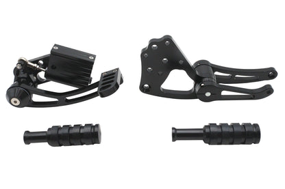 Ultima Billet Forward Control Kit Black with Rubber Footpegs and 3/4 Inch Bore Master Cylinder