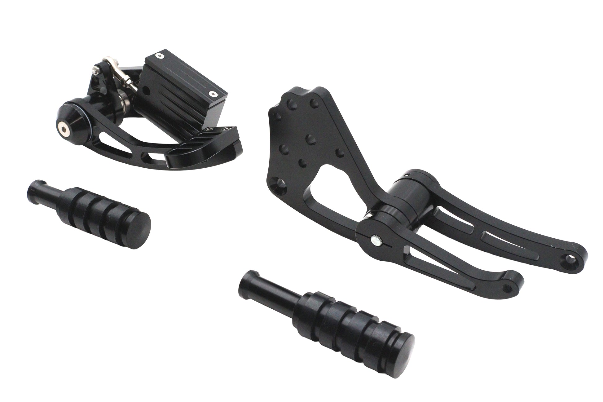 Ultima Billet Forward Control Kit Black with Rubber Footpegs and 3/4 Inch Bore Master Cylinder