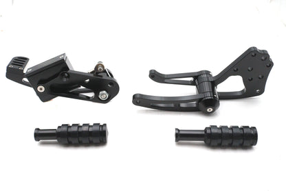 Ultima Billet Forward Control Kit Black with Rubber Footpegs and 3/4 Inch Bore Master Cylinder