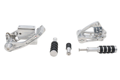 Ultima 47-540 Polished Billet Forward Control Set with Rubber-Belted Footpegs