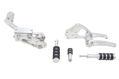 Ultima 47-540 Polished Billet Forward Control Set with Rubber-Belted Footpegs