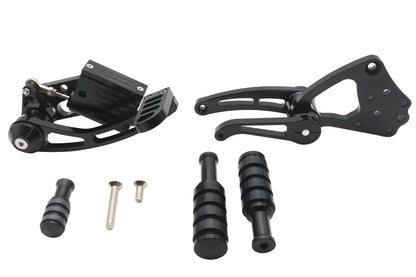 Ultima Billet Forward Control Kit Black with Rubber Footpegs and 5/8 inch Bore Master Cylinder by Ultima