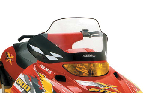PowerMadd Cobra Polaris Edge High Clear Windshield with Black and White Accents