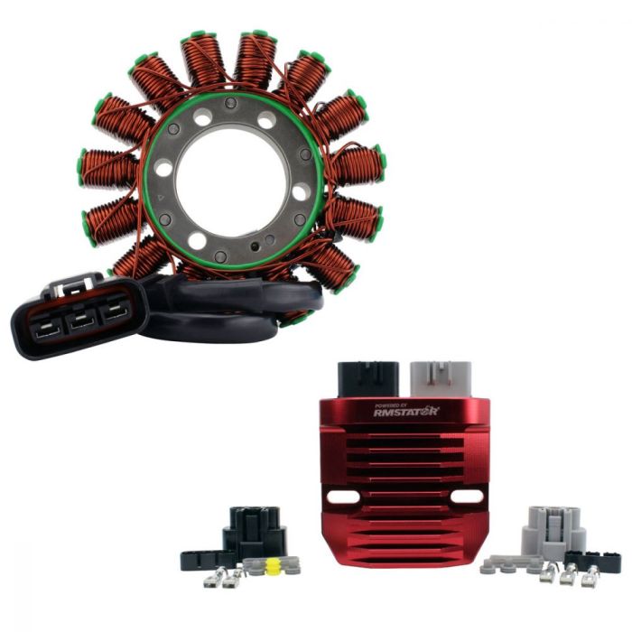 RMSTATOR Generator Stator Kit with Red Machined Aluminum MOSFET Regulator – Part RMS900-107597