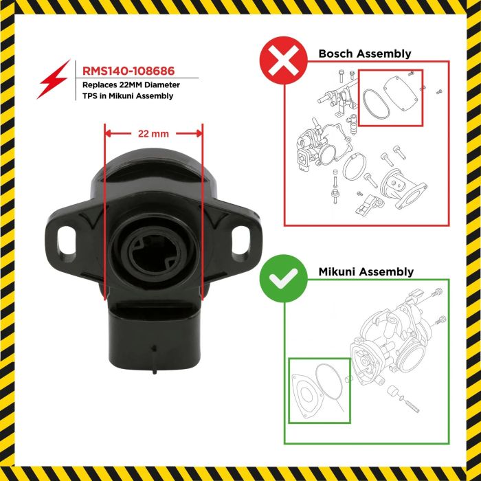 RMSTATOR Throttle Position Sensor TPS 22mm - Part RMS140-108686