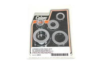 Colony Chrome Front Axle Spacer Kit Smooth Style for Harley Davidson FXD (2004-2005) by Colony