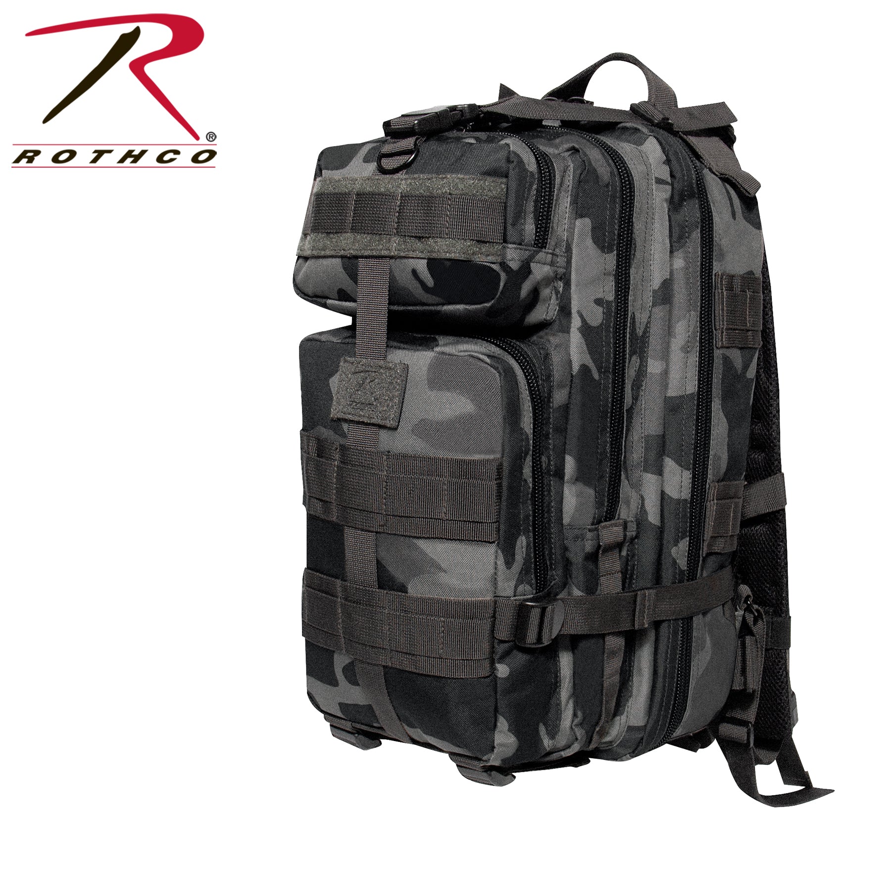 Rothco Medium Transport Pack Black Camo – 25L Tactical Backpack for Outdoor & Emergency Use