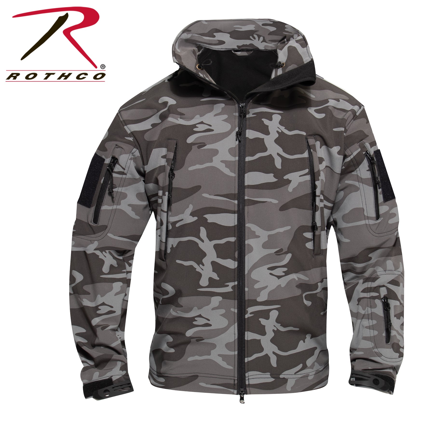 Rothco Special Ops Soft Shell Jacket Black Camo Size Small
