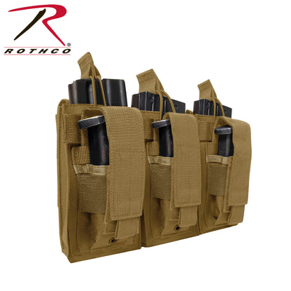 Rothco MOLLE Triple Kangaroo Rifle and Pistol Mag Pouch in Coyote Brown, Part 41009