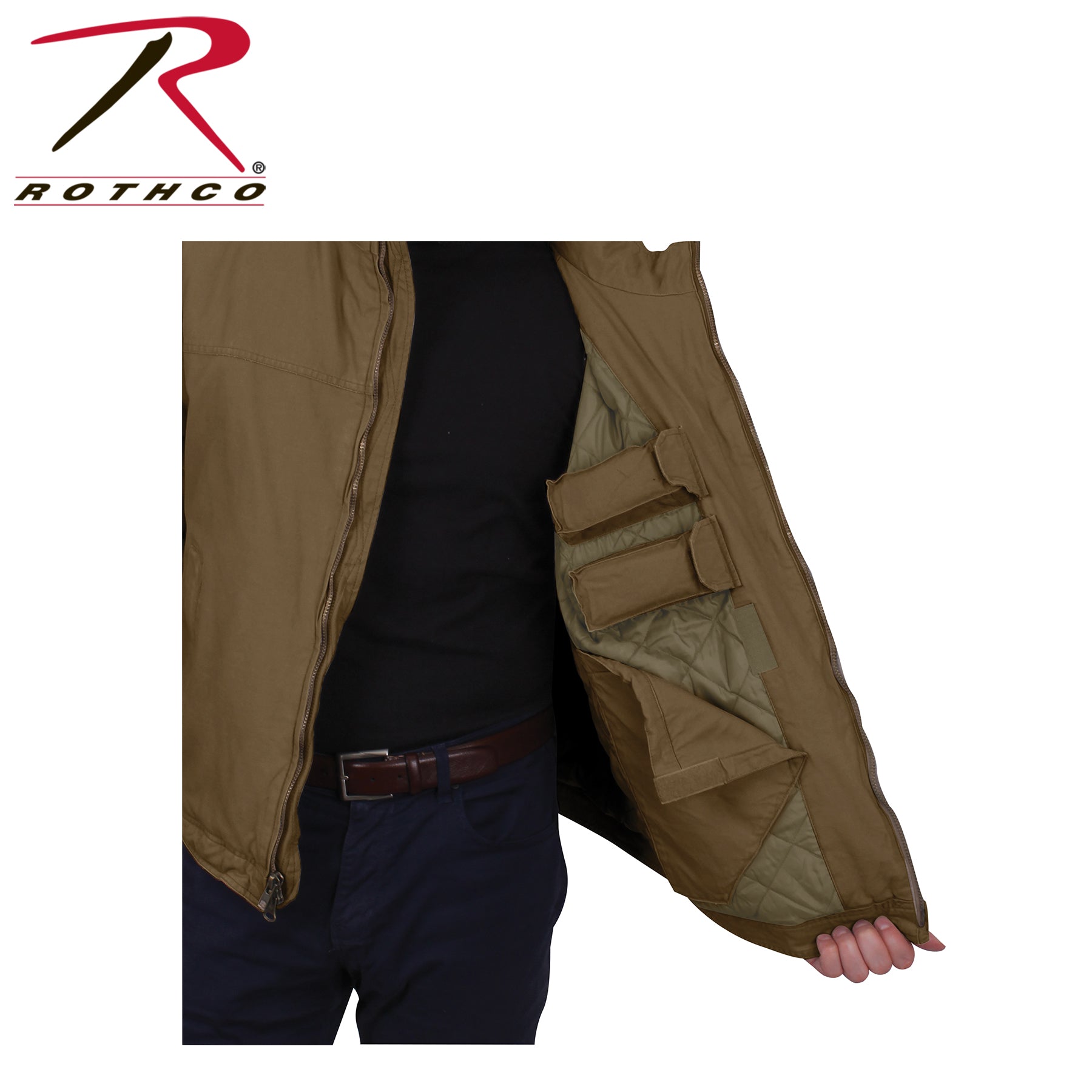 Rothco Concealed Carry 3-Season Jacket in Coyote Brown Size Small