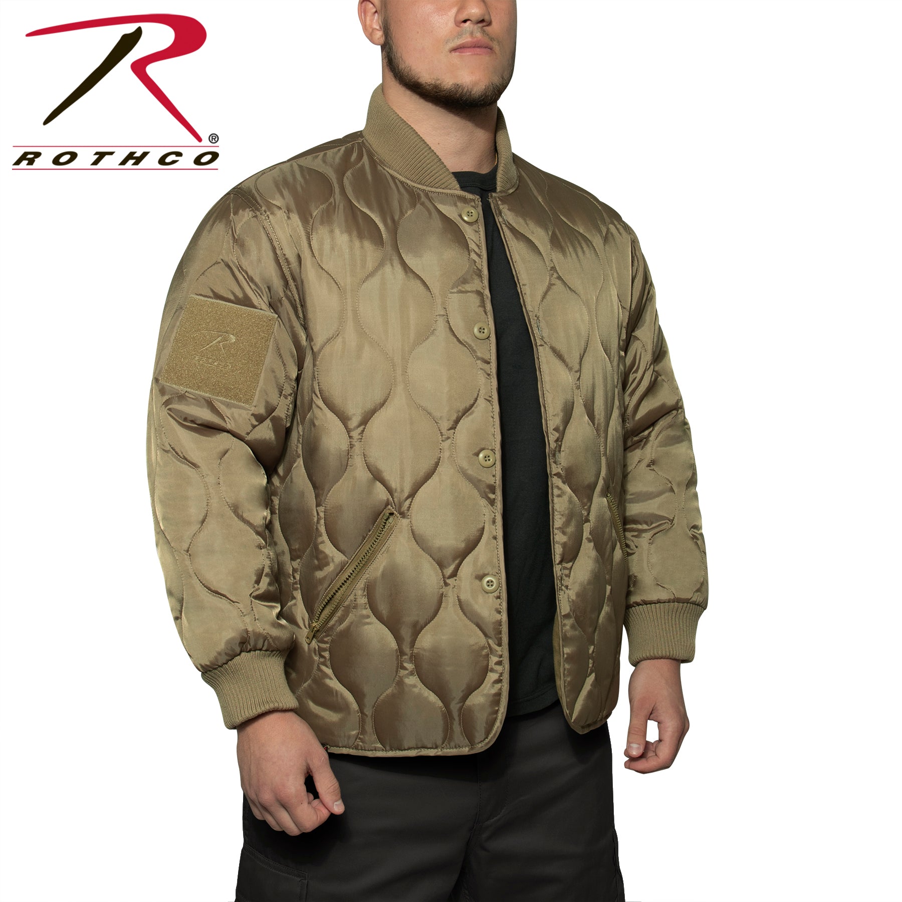 Rothco Quilted Woobie Jacket in Coyote Brown, Size Small