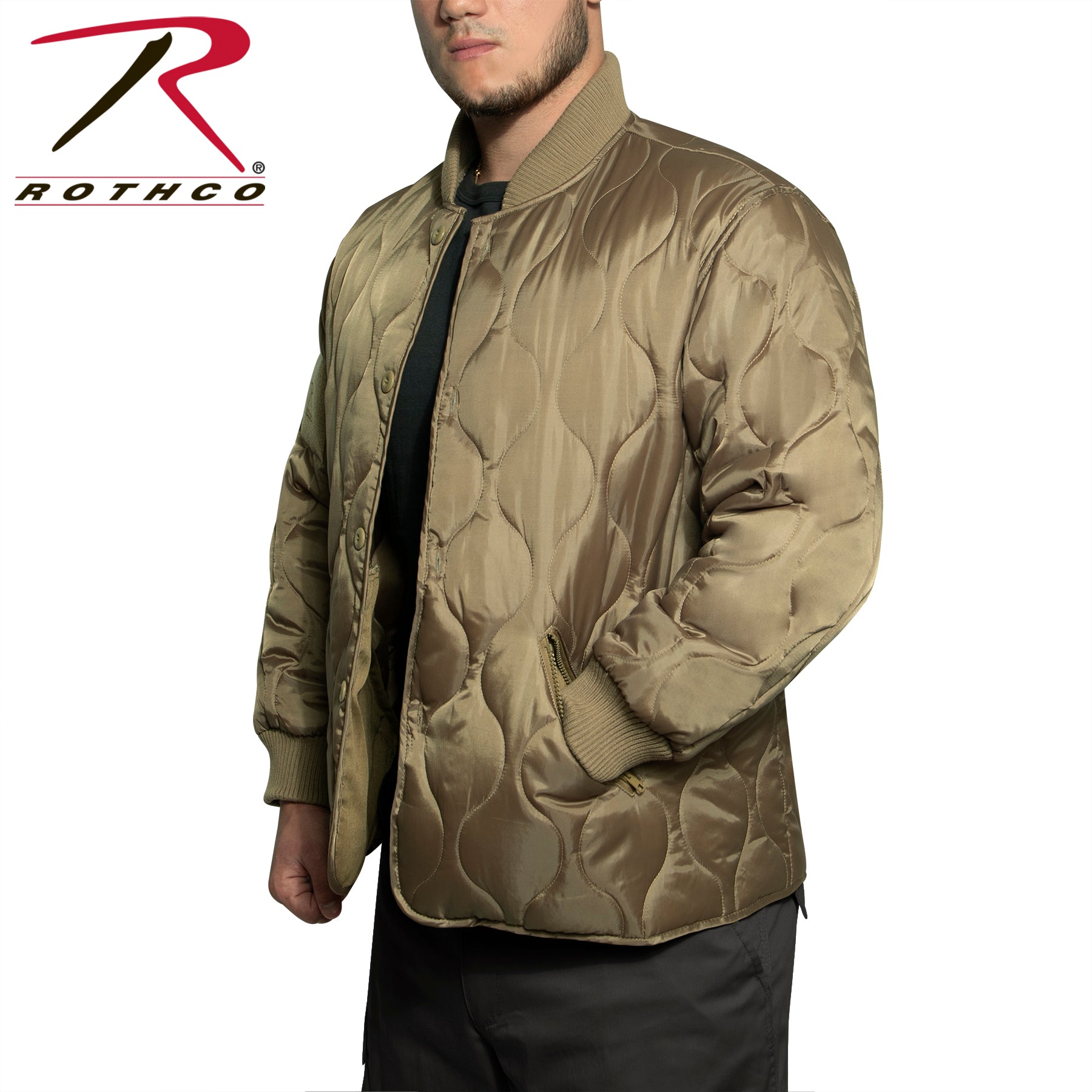 Rothco Quilted Woobie Jacket in Coyote Brown, Size Small