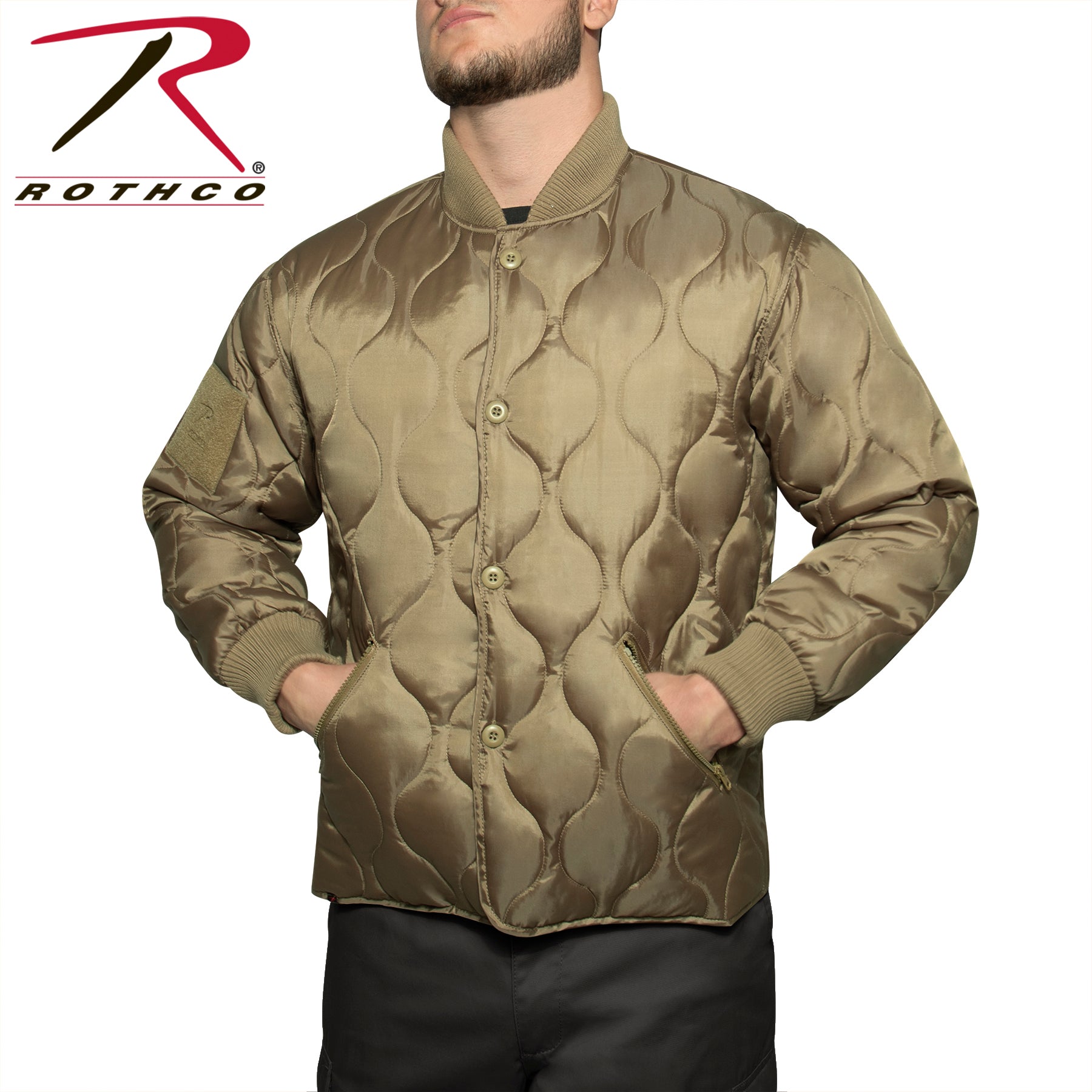 Rothco Quilted Woobie Jacket in Coyote Brown, Size Small