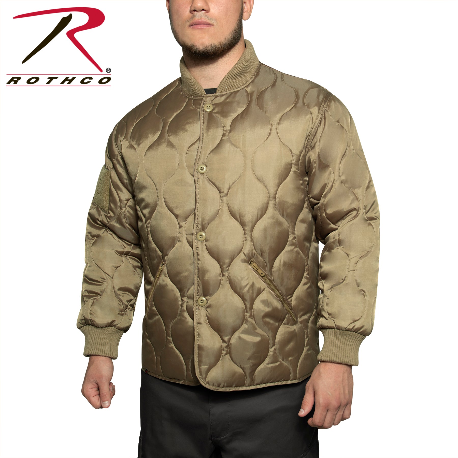 Rothco Quilted Woobie Jacket in Coyote Brown, Size Small