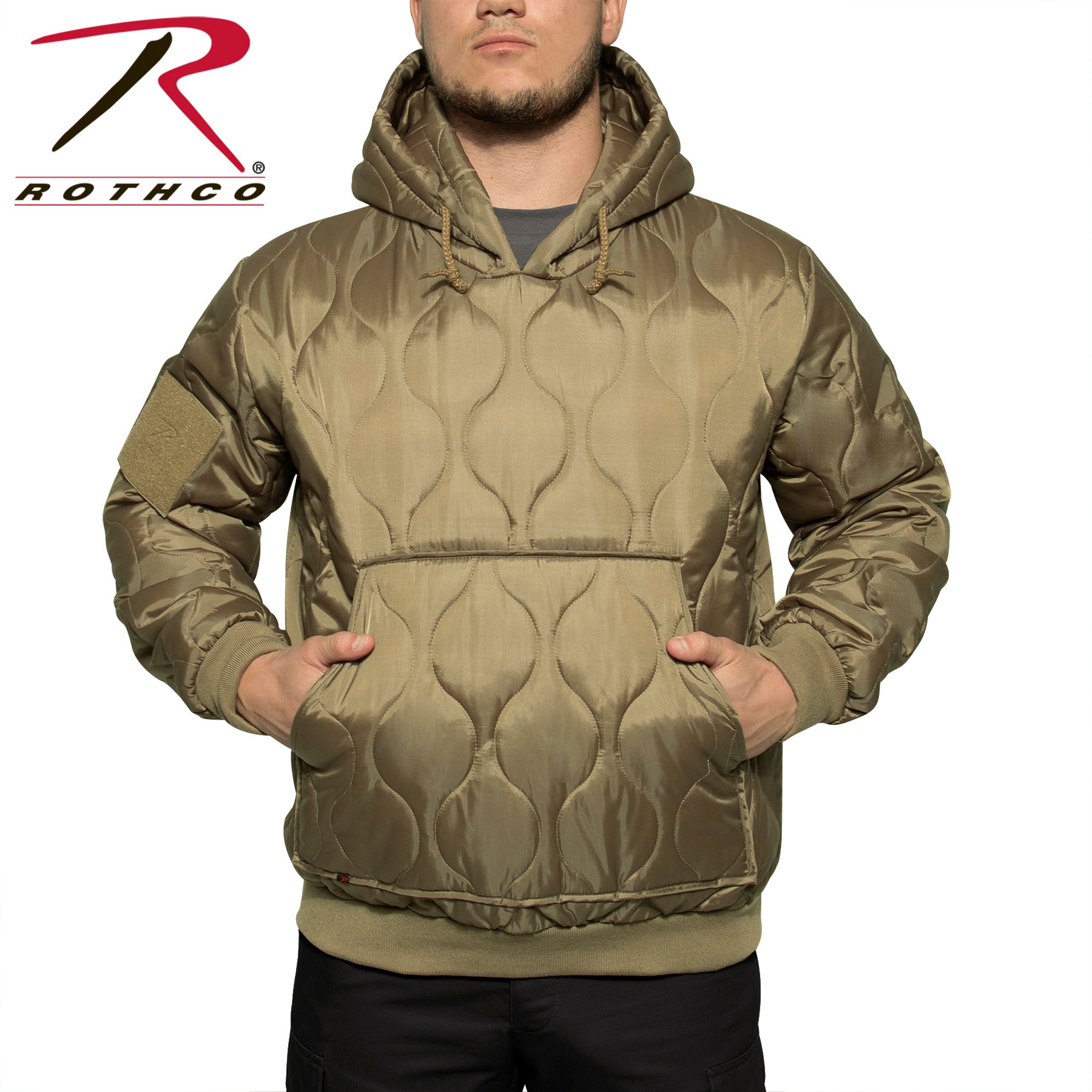 Rothco Quilted Woobie Hooded Sweatshirt Coyote Brown Size Small