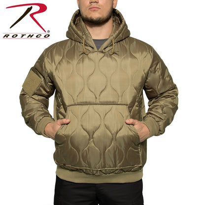 Rothco Quilted Woobie Hooded Sweatshirt Coyote Brown Size Small