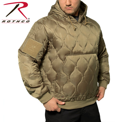 Rothco Quilted Woobie Hooded Sweatshirt Coyote Brown Size Large