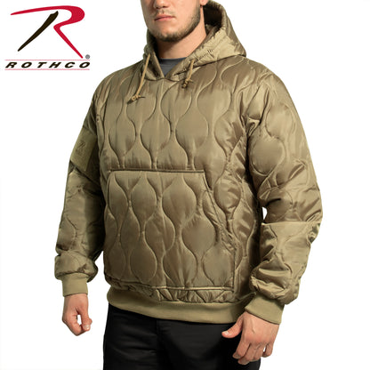 Rothco Quilted Woobie Hooded Sweatshirt Coyote Brown Size Small
