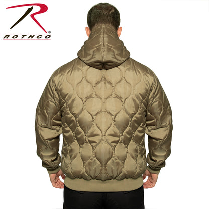 Rothco Quilted Woobie Hooded Sweatshirt Coyote Brown Size Small