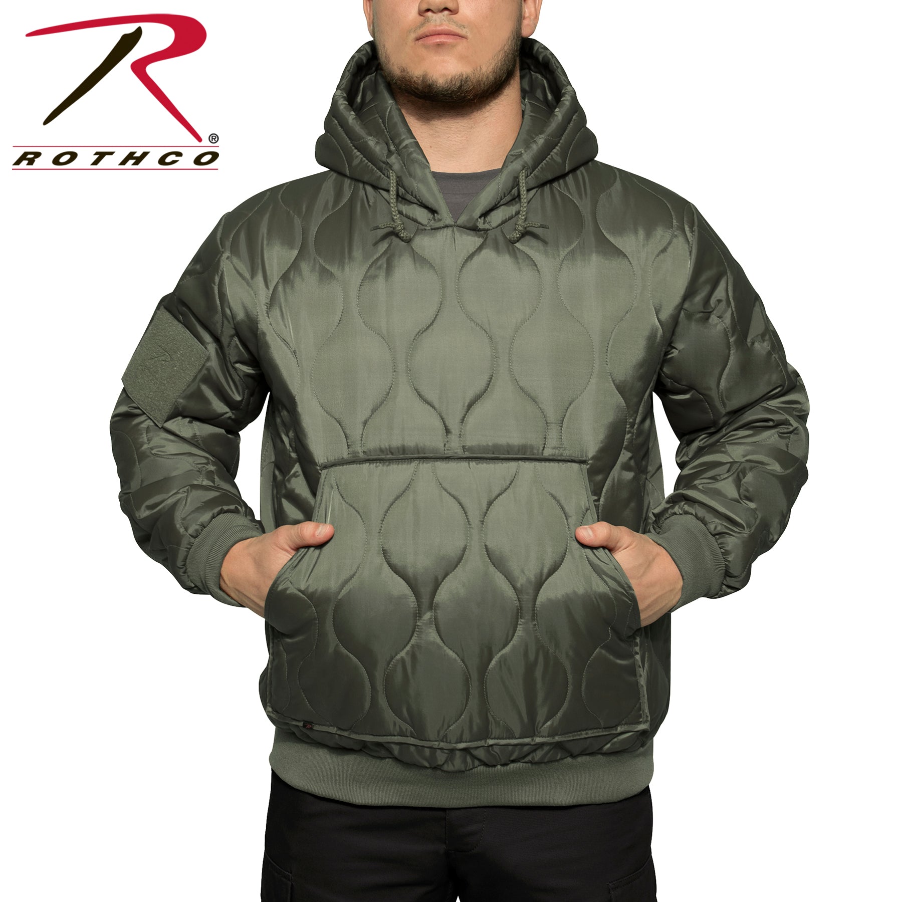 Rothco Quilted Woobie Hooded Sweatshirt Olive Drab Size Small