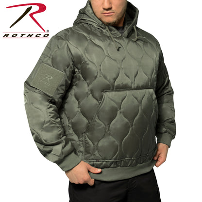 Rothco Quilted Woobie Hooded Sweatshirt Olive Drab Size M – Military-Inspired Lightweight Warmth and Rugged Comfort