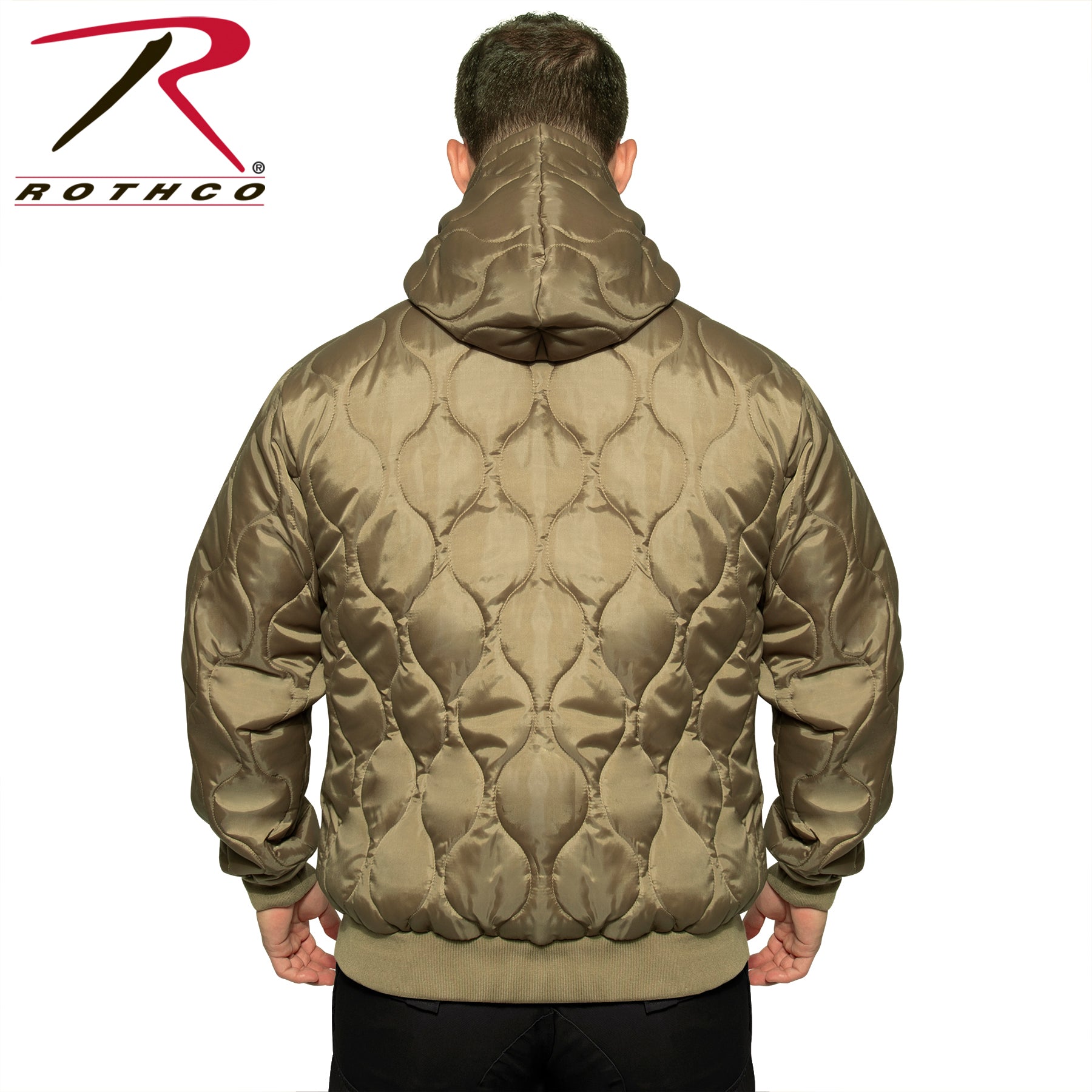 Rothco Quilted Woobie Hooded Sweatshirt Coyote Brown Size Large