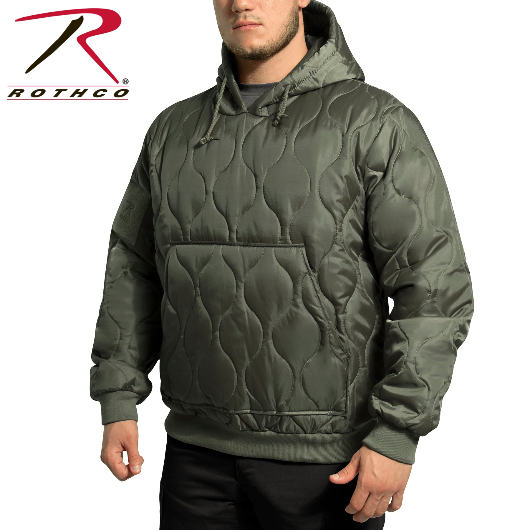 Rothco Quilted Woobie Hooded Sweatshirt Olive Drab Size Large