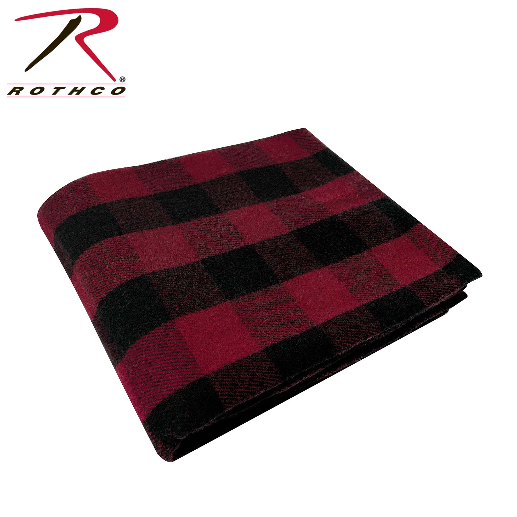 Rothco Plaid Wool Blanket 62 x 80 inches in Red Plaid – Durable Outdoor Military-Style Blanket for Camping and Emergencies