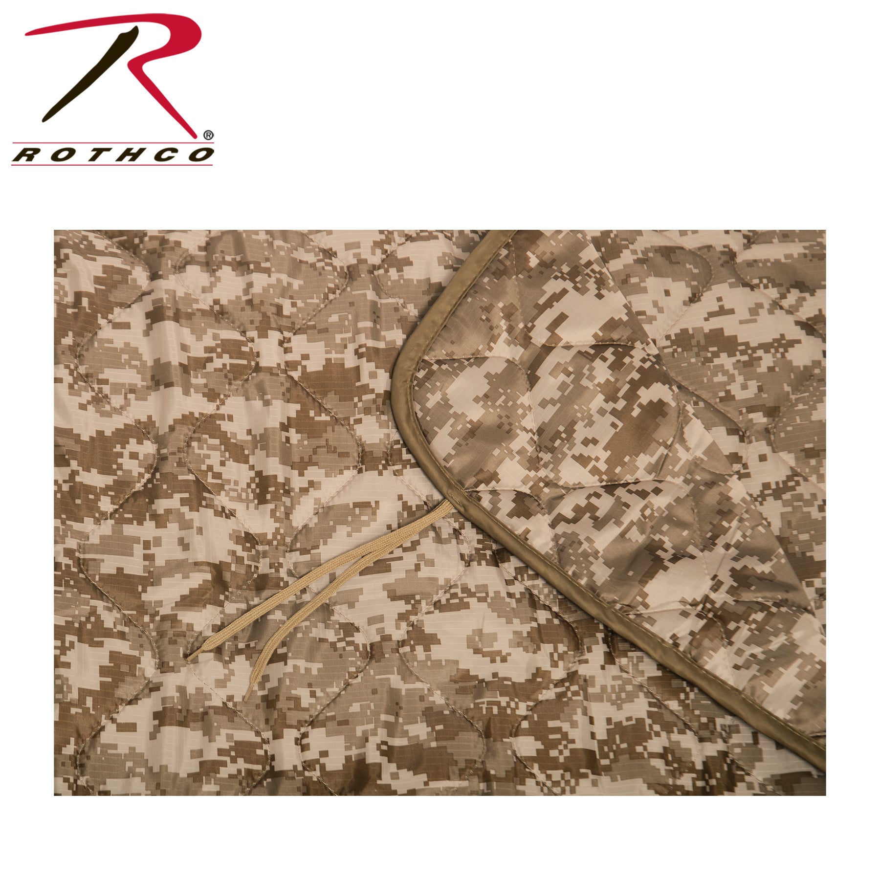 Rothco G.I. Type Camo Poncho Liner Desert Digital Camo - Versatile Cold Weather Insulation Blanket