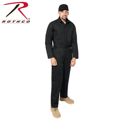 Rothco Workwear Coverall Black Size Small - Durable Lightweight Workwear for Professionals